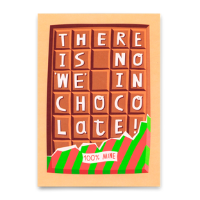 Deli Cards Postkarte "There´s no we in chocolate" | Lustige Karte mit Spruch