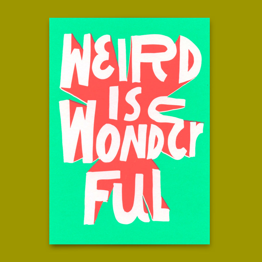 Deli Cards Postkarte "Weird is wonderful" | Lustige Karte mit Spruch