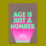 Deli Cards Postkarte "Age is just a number" | Lustige Karte mit Spruch zum Geburtstag