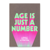 Deli Cards Postkarte "Age is just a number" | Lustige Karte mit Spruch zum Geburtstag