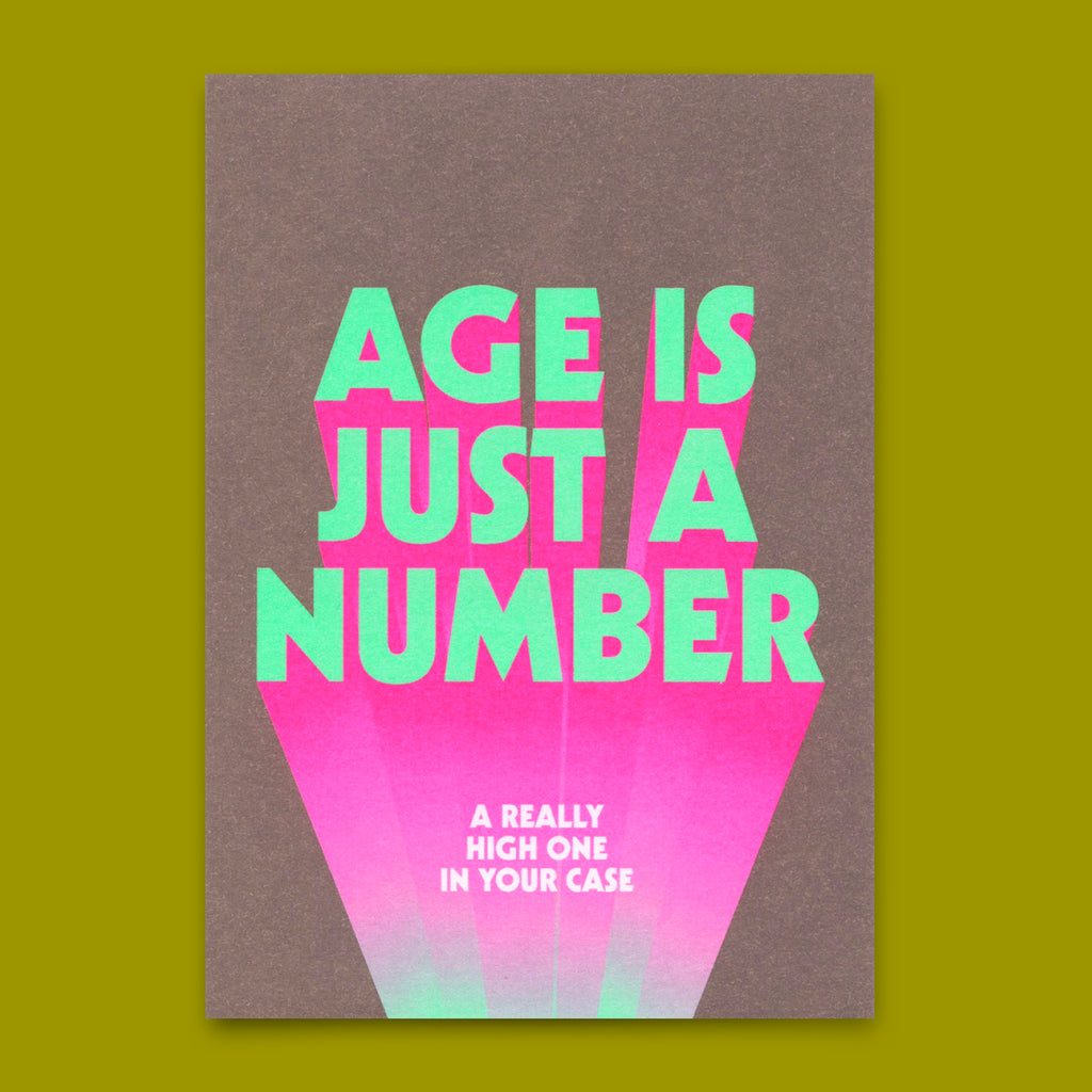 Deli Cards Postkarte "Age is just a number" | Lustige Karte mit Spruch zum Geburtstag