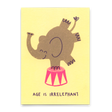 Deli Cards Postkarte "Age is irrelephant" | Lustige Karte mit Spruch zum Geburtstag