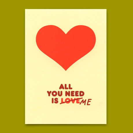 Deli Cards Postkarte "All you need is me" | Schöne Karte für Verliebte