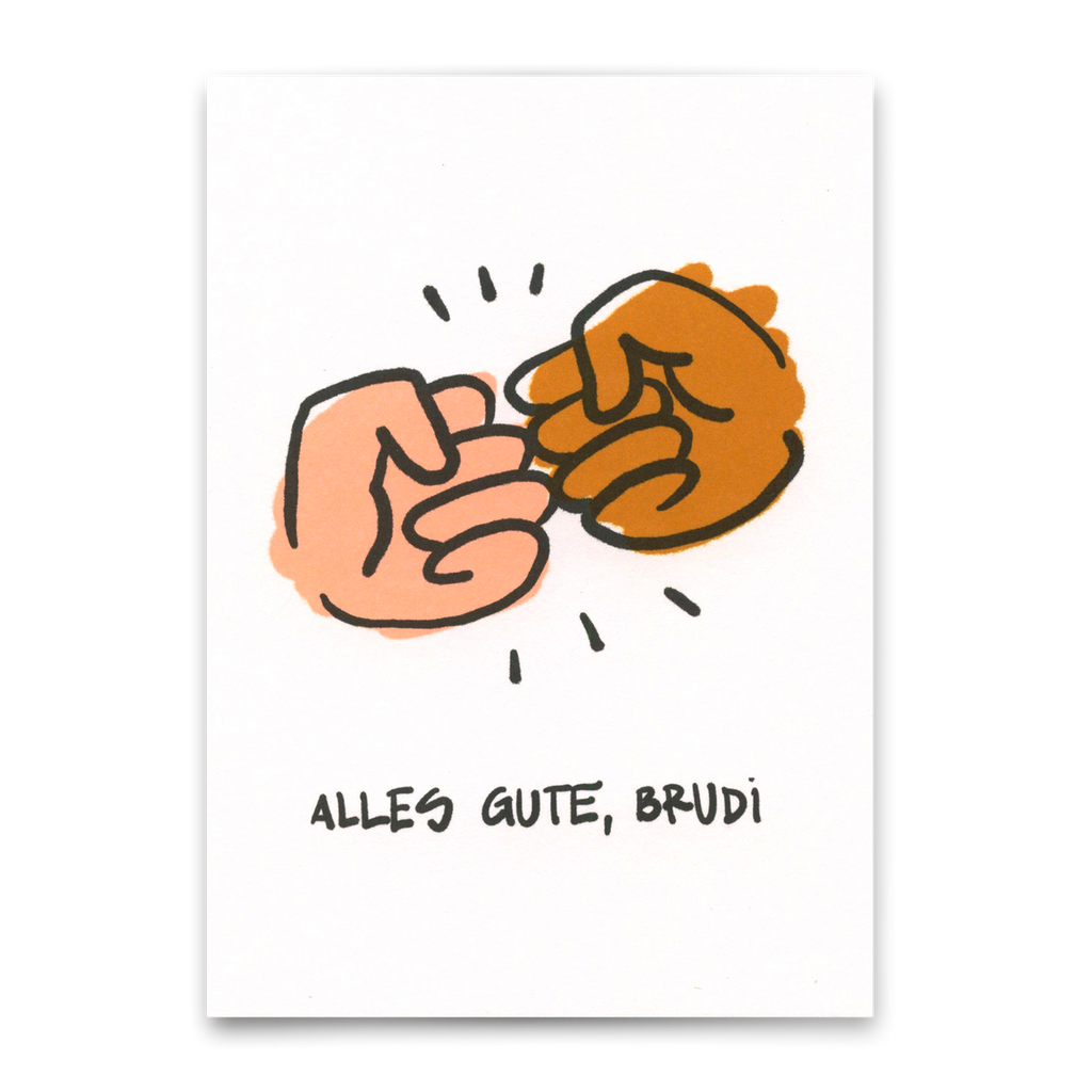 Deli Cards Postkarte "Alles Gute Brudi" | Coole Karte für jeden Anlass