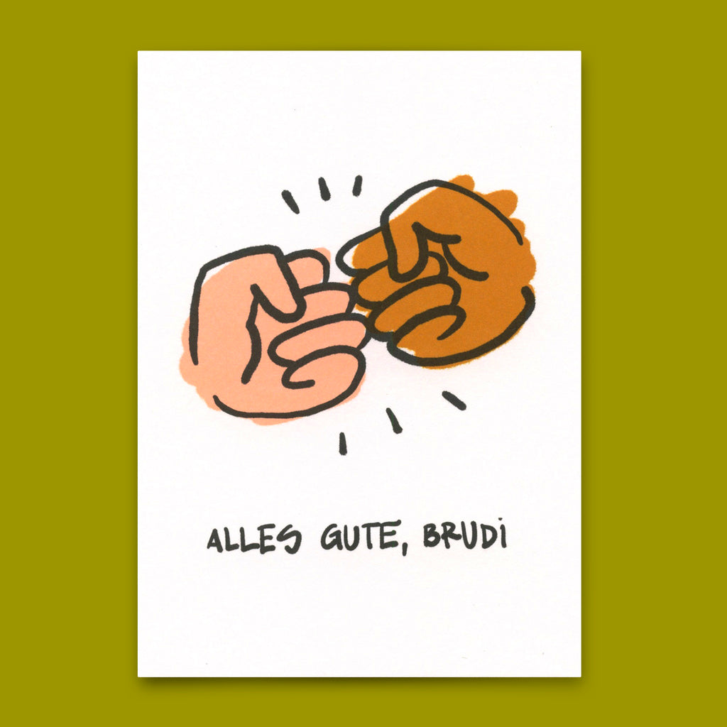 Deli Cards Postkarte "Alles Gute Brudi" | Coole Karte für jeden Anlass