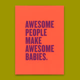 Deli Cards Postkarte "Awesome people" | Lustige Karte mit Spruch zur Geburt
