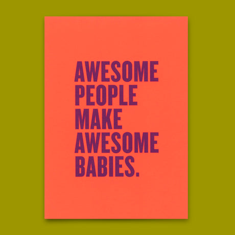 Deli Cards Postkarte "Awesome people" | Lustige Karte mit Spruch zur Geburt