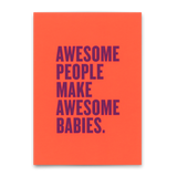 Deli Cards Postkarte "Awesome people" | Lustige Karte mit Spruch zur Geburt
