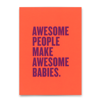 Deli Cards Postkarte "Awesome people" | Lustige Karte mit Spruch zur Geburt
