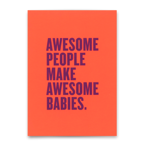 Deli Cards Postkarte "Awesome people" | Lustige Karte mit Spruch zur Geburt