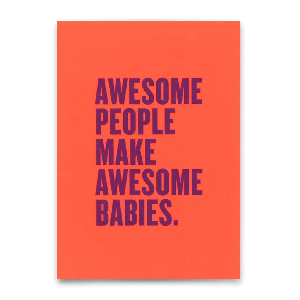 Deli Cards Postkarte "Awesome people" | Lustige Karte mit Spruch zur Geburt