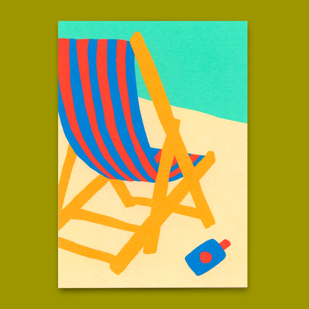 Deli Cards Postkarte "Beach chair" | Schöne Karte für jeden Anlass