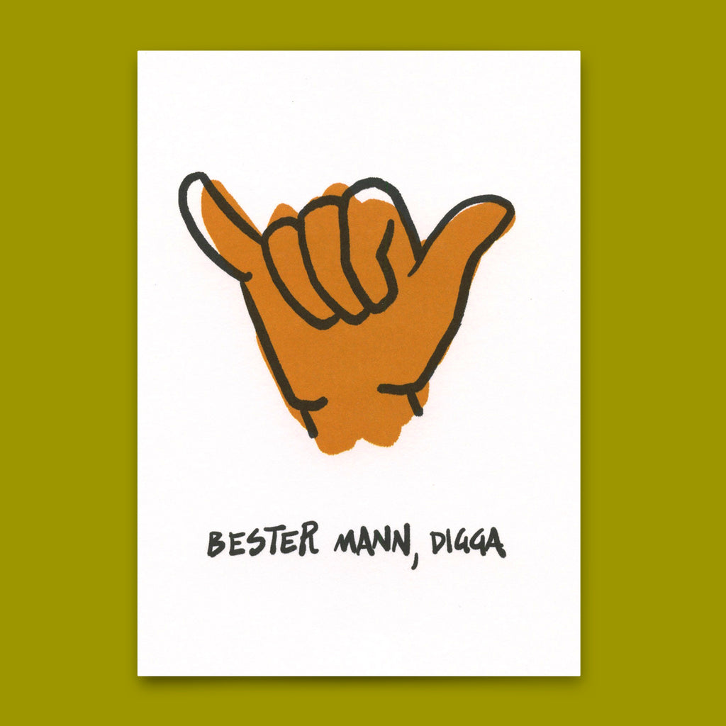 Deli Cards Postkarte "Bester Mann Digga" | Coole Karte für jeden Anlass