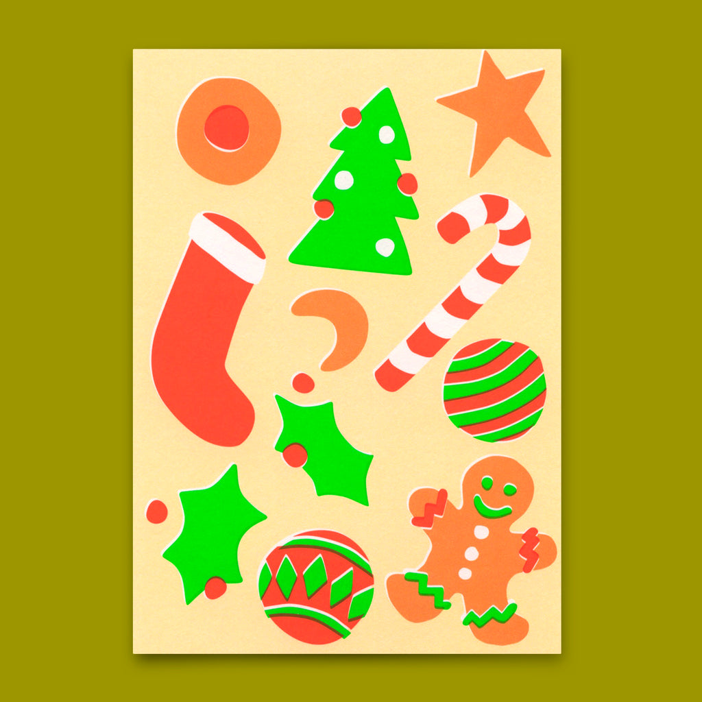 Deli Cards Postkarte "Christmas Icons" | Besondere Karte zu Weihnachten