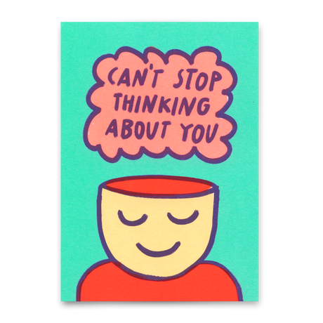 Deli Cards Postkarte "Can´t stop thinking about you" | Schöne Karte für Verliebte