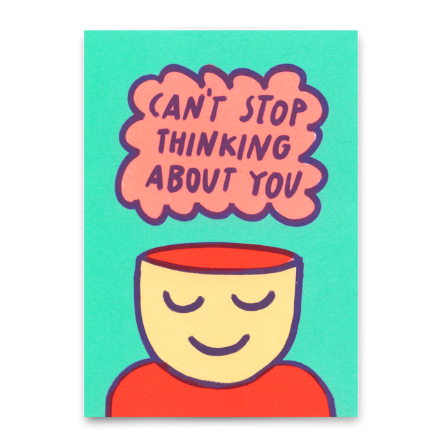 Deli Cards Postkarte "Can´t stop thinking about you" | Schöne Karte für Verliebte