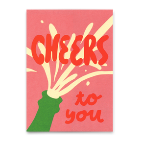Deli Cards Postkarte "Cheers to you, pop a bottle" | Coole Karte für jeden Anlass