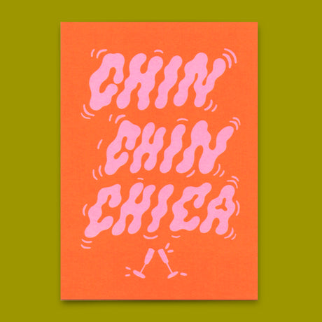 Deli Cards Postkarte "Chin Chin Chica" | Coole Karte mit Spruch für jeden Anlass