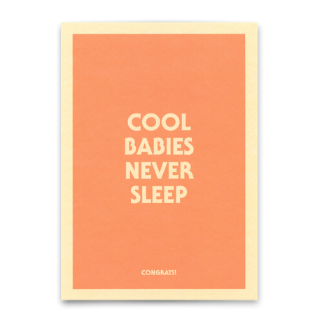 Deli Cards Postkarte "Cool babies never sleep" | Lustige Karte mit Spruch zur Geburt