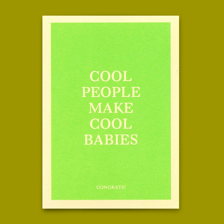 Deli Cards Postkarte "Cool people make cool babies" | Coole Karte mit Spruch zur Geburt