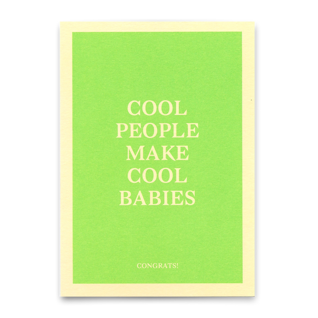 Deli Cards Postkarte "Cool people make cool babies" | Coole Karte mit Spruch zur Geburt