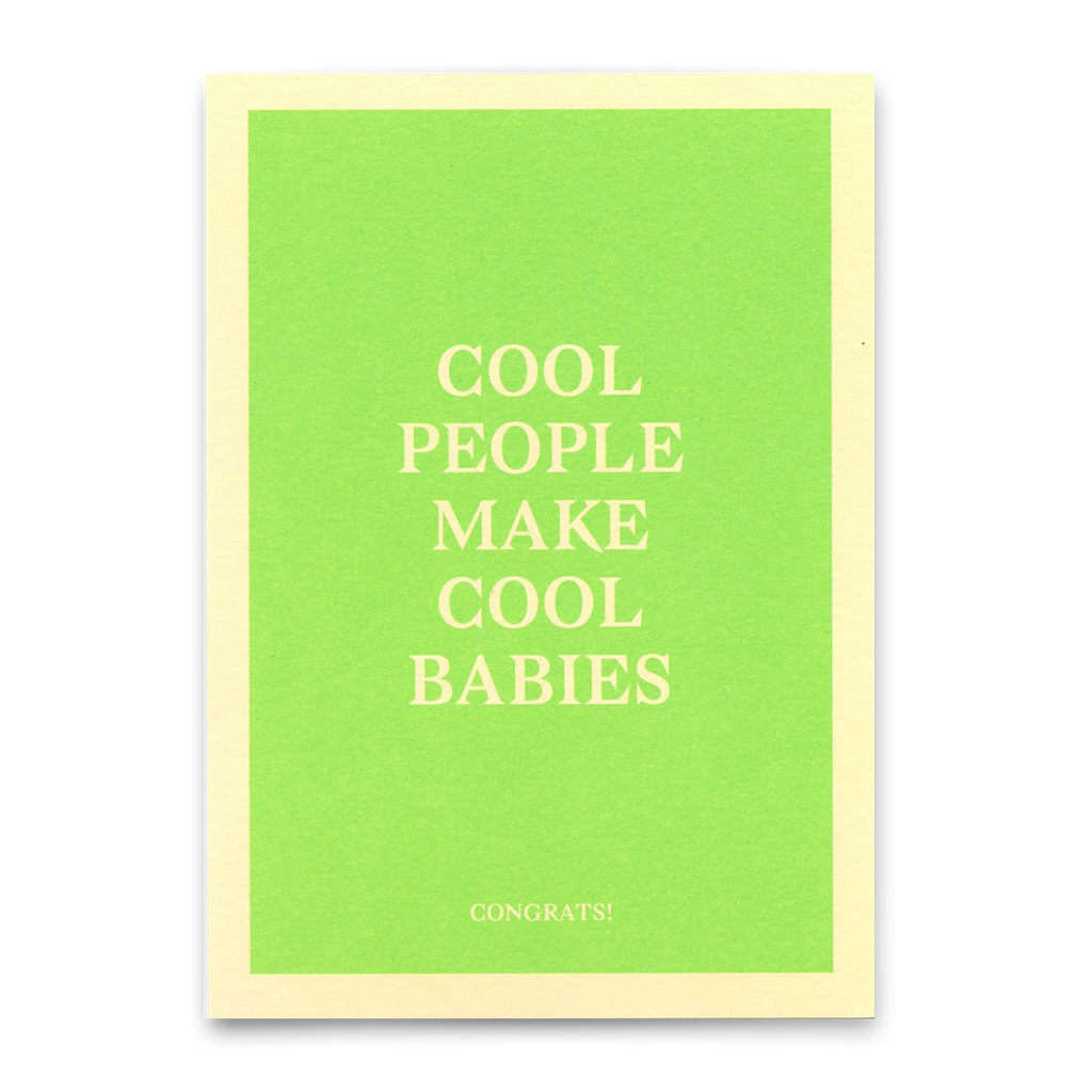 Deli Cards Postkarte "Cool people make cool babies" | Coole Karte mit Spruch zur Geburt