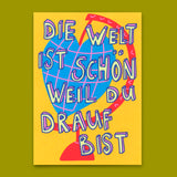 Deli Cards Postkarte "Die Welt ist schön" | Schöne Karte mit Spruch