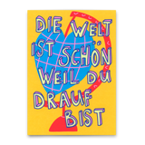 Deli Cards Postkarte "Die Welt ist schön" | Schöne Karte mit Spruch