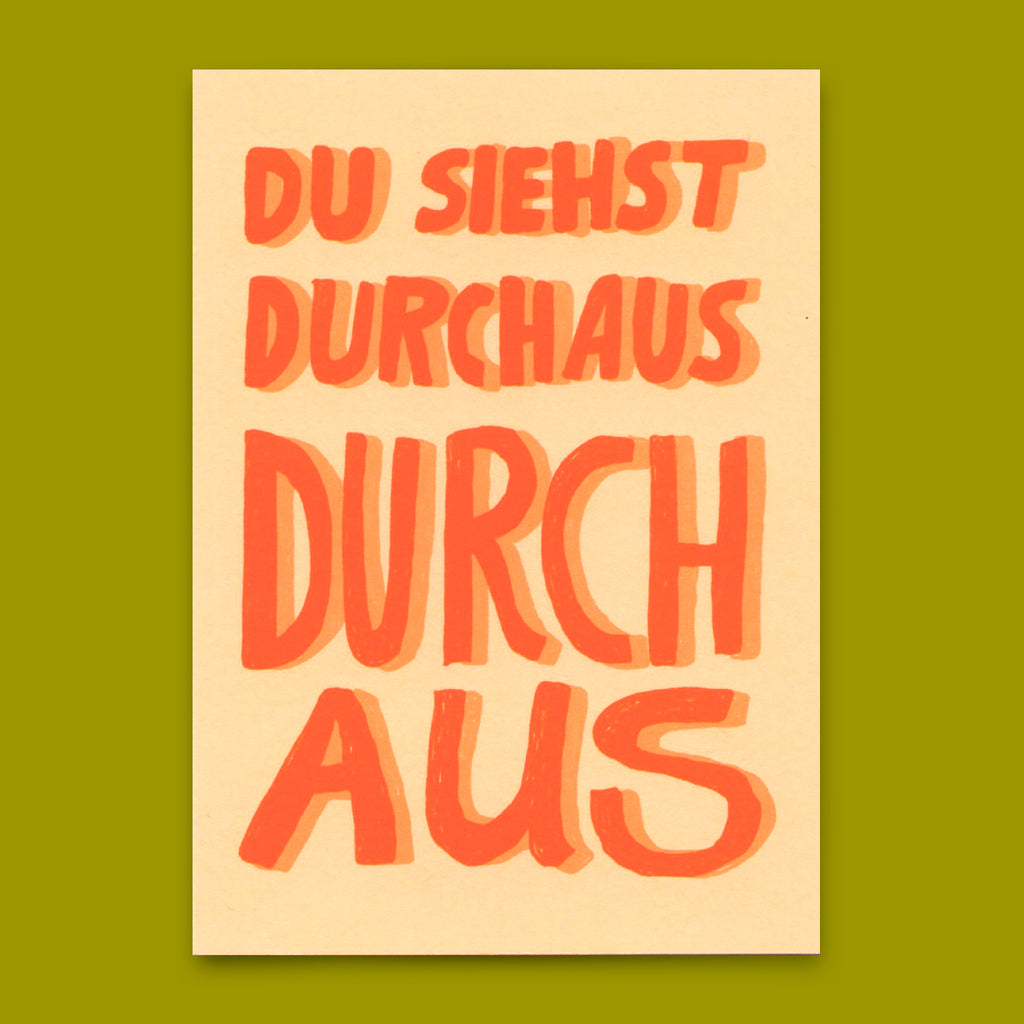 Deli Cards Postkarte "Du siehst durchaus durch aus" | Lustige Karte mit Spruch