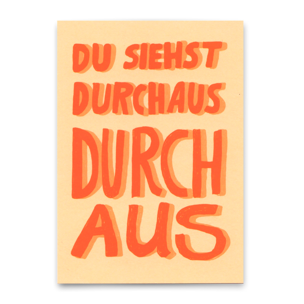 Deli Cards Postkarte "Du siehst durchaus durch aus" | Lustige Karte mit Spruch