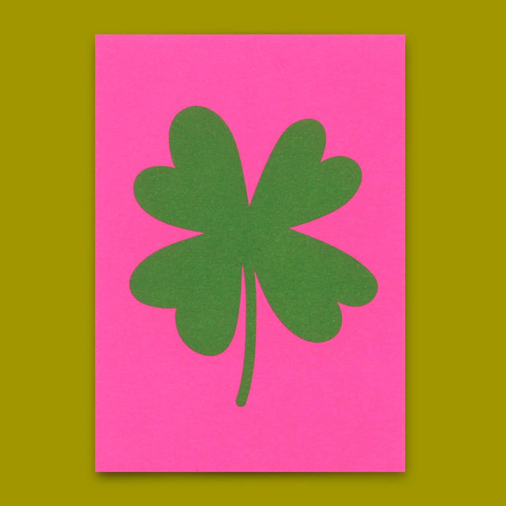 Deli Cards Postkarte "Four leaf clover" | Schöne Karte zum Glück wünschen