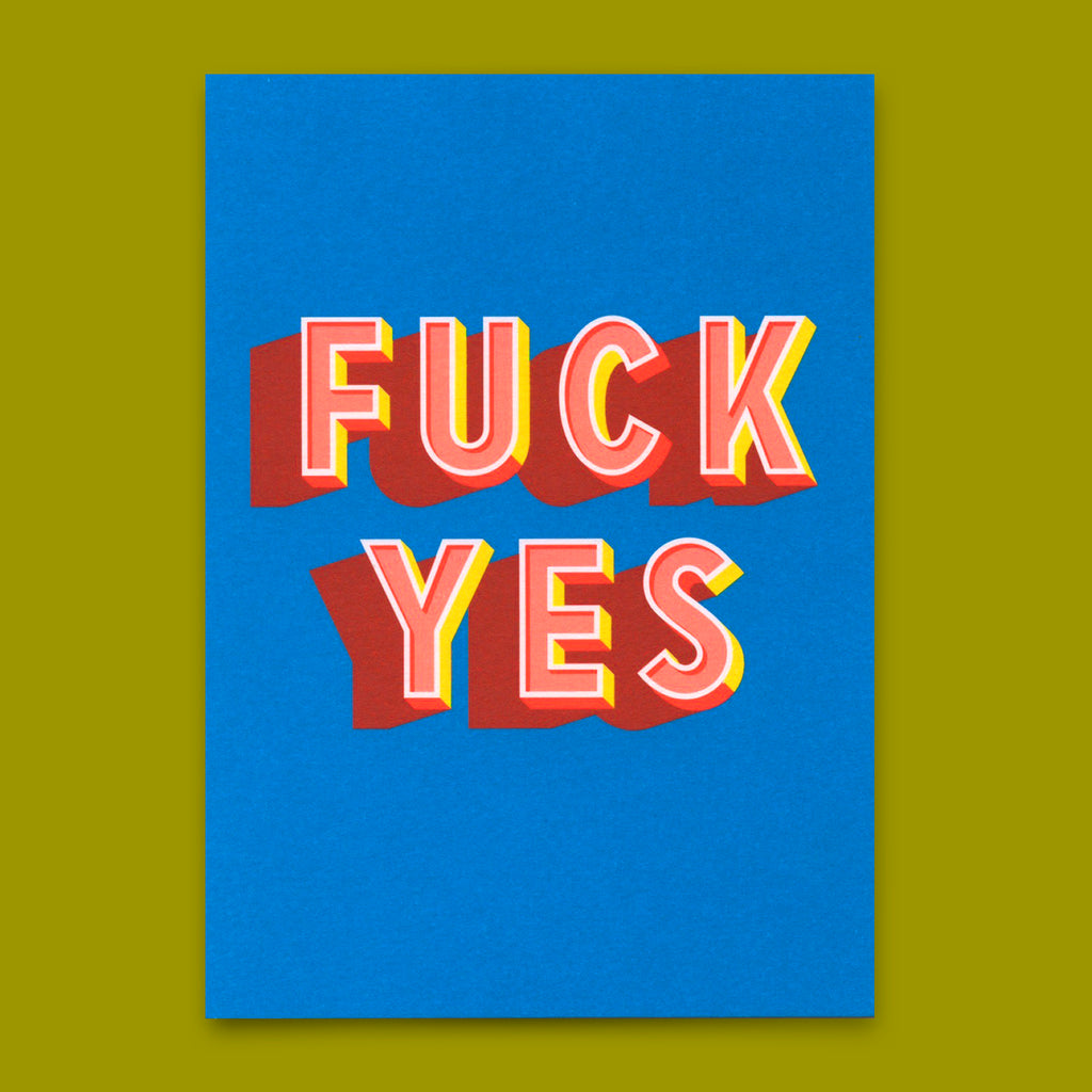 Deli Cards Postkarte "Fuck yes" | Lustige Karte für jeden Anlass