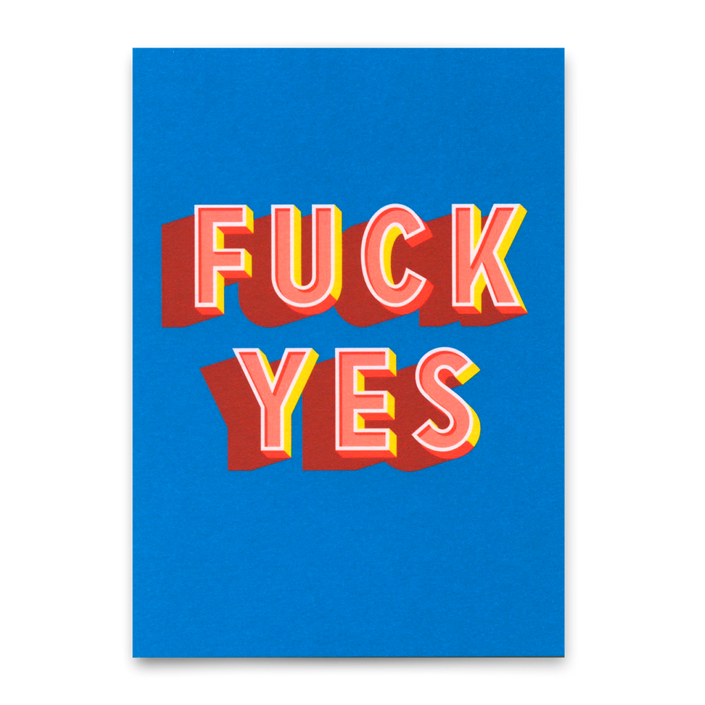 Deli Cards Postkarte "Fuck yes" | Lustige Karte für jeden Anlass