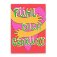 Deli Cards Postkarte "Fühl dich gedrückt" | Besondere Karte für jeden Anlass