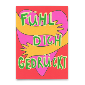 Deli Cards Postkarte "Fühl dich gedrückt" | Besondere Karte für jeden Anlass