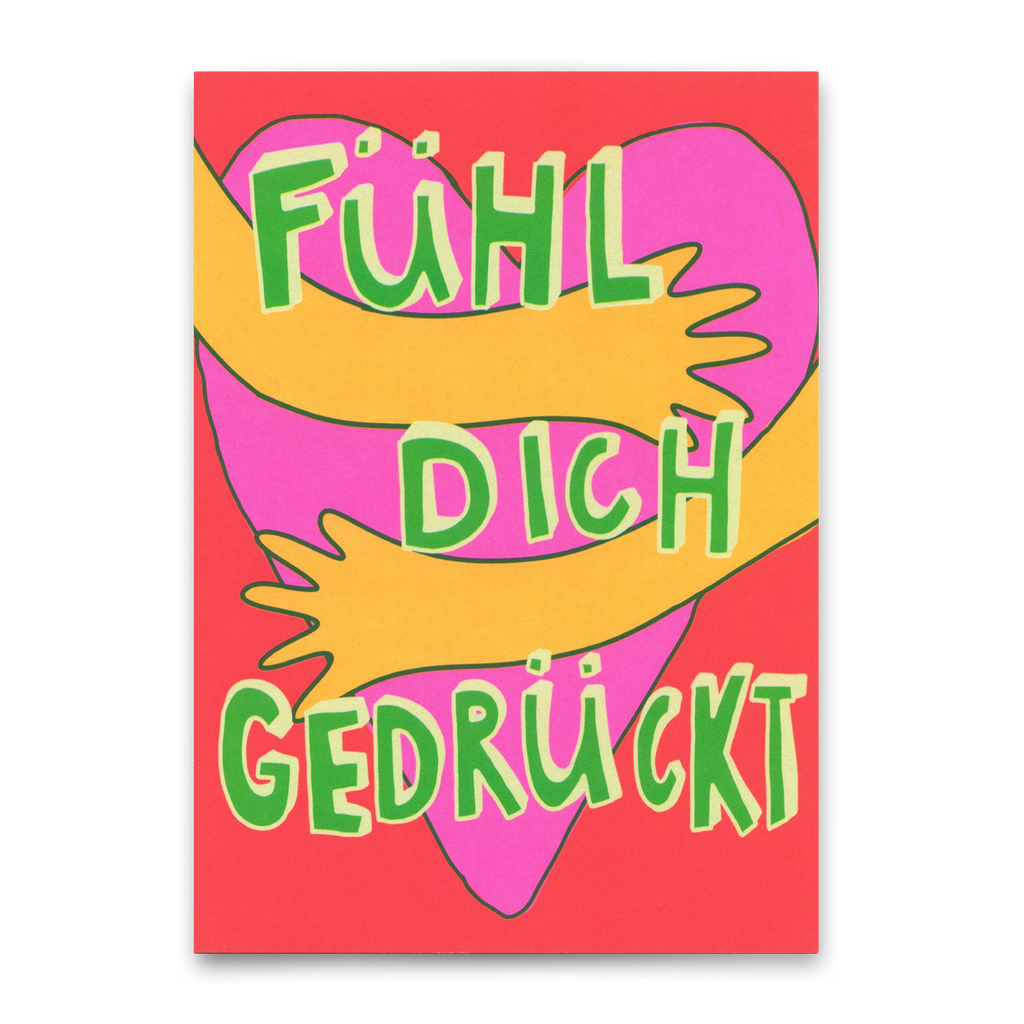 Deli Cards Postkarte "Fühl dich gedrückt" | Besondere Karte für jeden Anlass