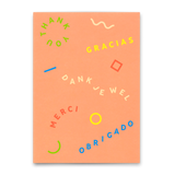 Deli Cards Postkarte "Gracias Merci Danke" | Ausgefallene Karte zum Dankesagen