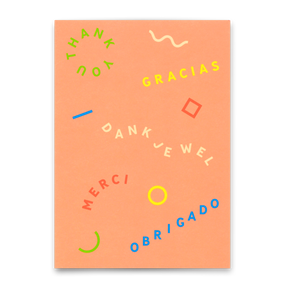 Deli Cards Postkarte "Gracias Merci Danke" | Ausgefallene Karte zum Dankesagen