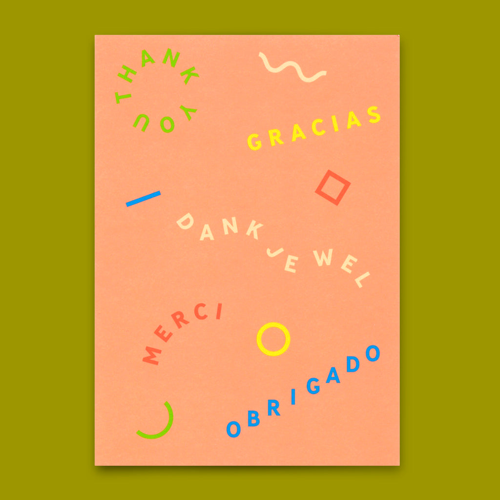 Deli Cards Postkarte "Gracias Merci Danke" | Ausgefallene Karte zum Dankesagen