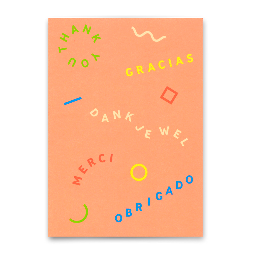 Deli Cards Postkarte "Gracias Merci Danke" | Ausgefallene Karte zum Dankesagen