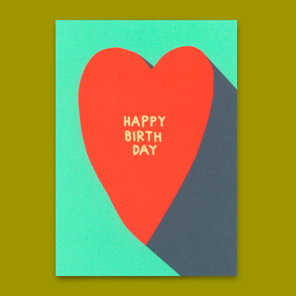 Deli Cards Postkarte "Happy Birthday Heart" | Schöne Karte zum Geburtstag