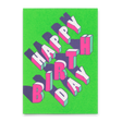 Deli Cards Postkarte "Happy Birthday Lilac/Green" | Ausgefallene Karte zum Geburtstag