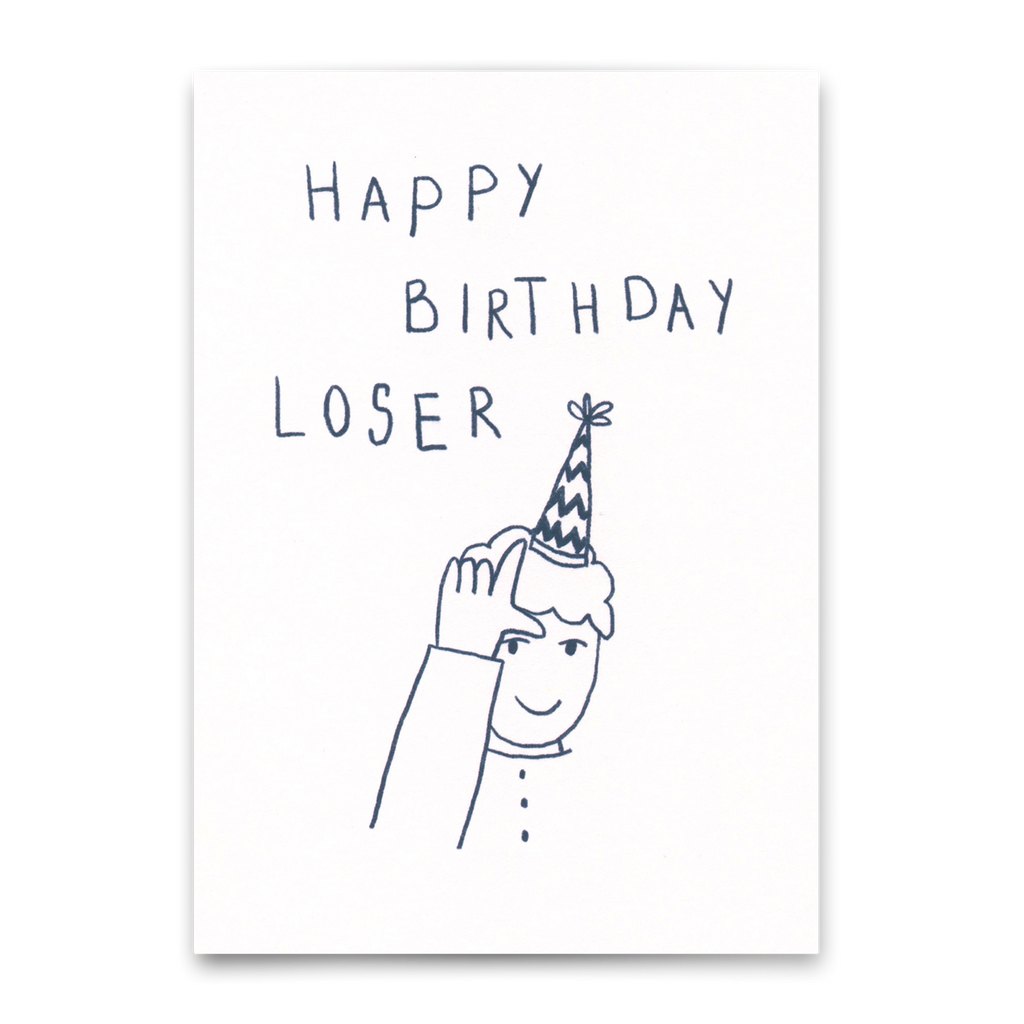 Deli Cards Postkarte "Happy Birthday Loser" | Lustige Karte zum Geburtstag