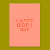 Deli Cards Postkarte "Happy Birthday Neonrosa" | Schöne Karte zum Geburtstag