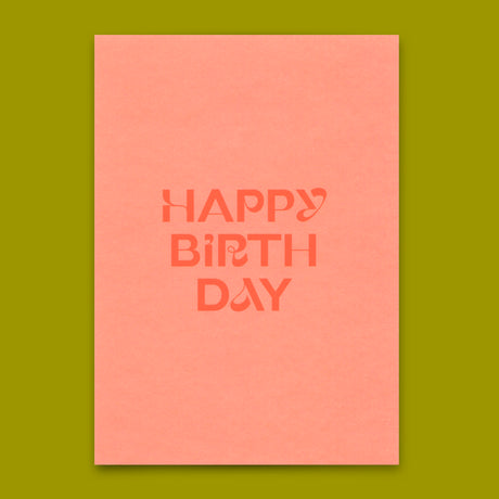 Deli Cards Postkarte "Happy Birthday Neonrosa" | Schöne Karte zum Geburtstag