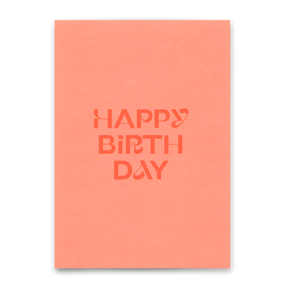Deli Cards Postkarte "Happy Birthday Neonrosa" | Schöne Karte zum Geburtstag