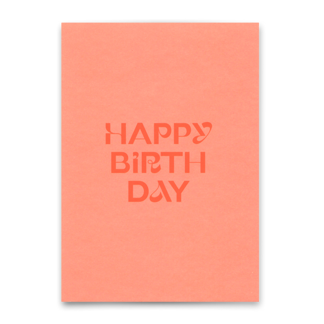 Deli Cards Postkarte "Happy Birthday Neonrosa" | Schöne Karte zum Geburtstag