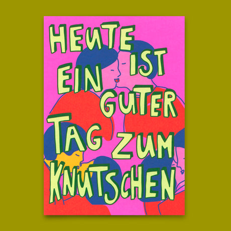 Deli Cards Postkarte "Tag zum Knutschen" | Besondere Karte für Verliebte