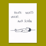 Deli Cards Postkarte "Heute nichts erlebt" | Lustige Karte mit Spruch