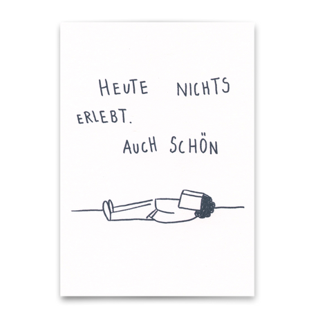 Deli Cards Postkarte "Heute nichts erlebt" | Lustige Karte mit Spruch
